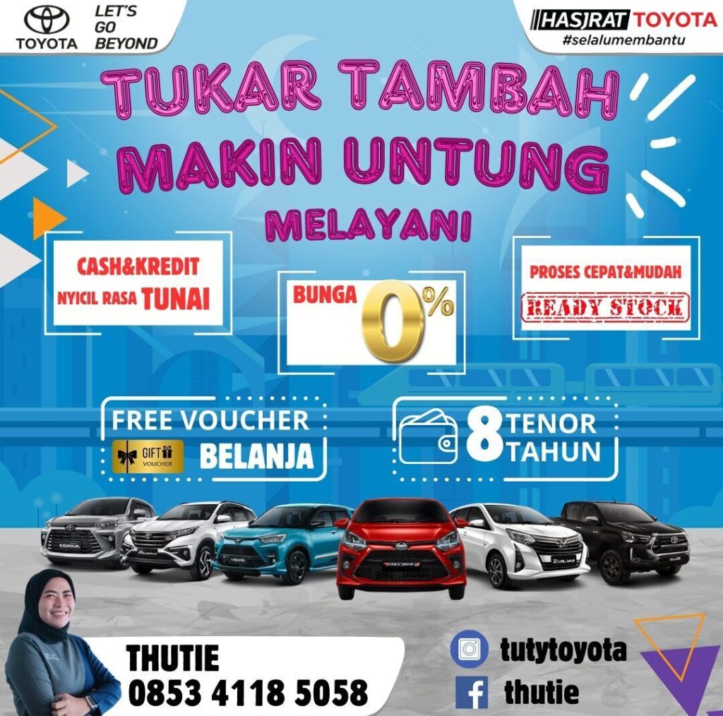 SALLES TOYOTA HASJRAT MUTIARA PALU AMANAH DAN DIPERCAYA BUKTIKAN SENDIRI HUB NO TLP DAN WA 085341185058